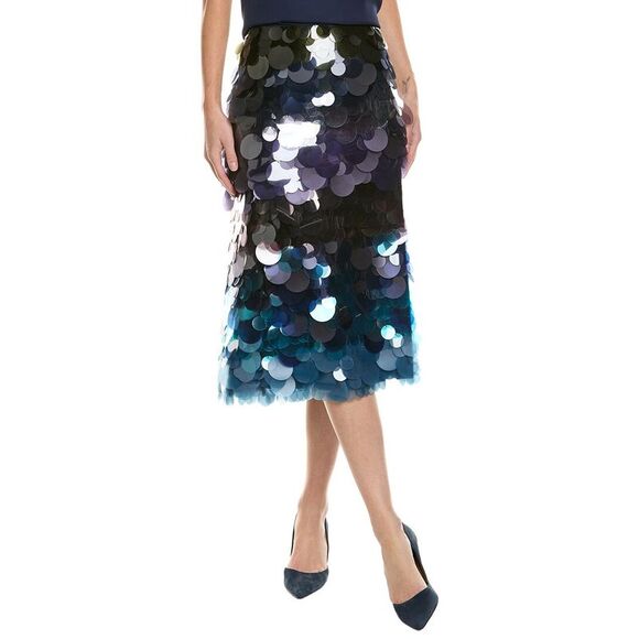 Cynthia Rowley Dresses & Skirts - Cynthia Rowley Womens Gradient Paillette Midi Skirt, Blue